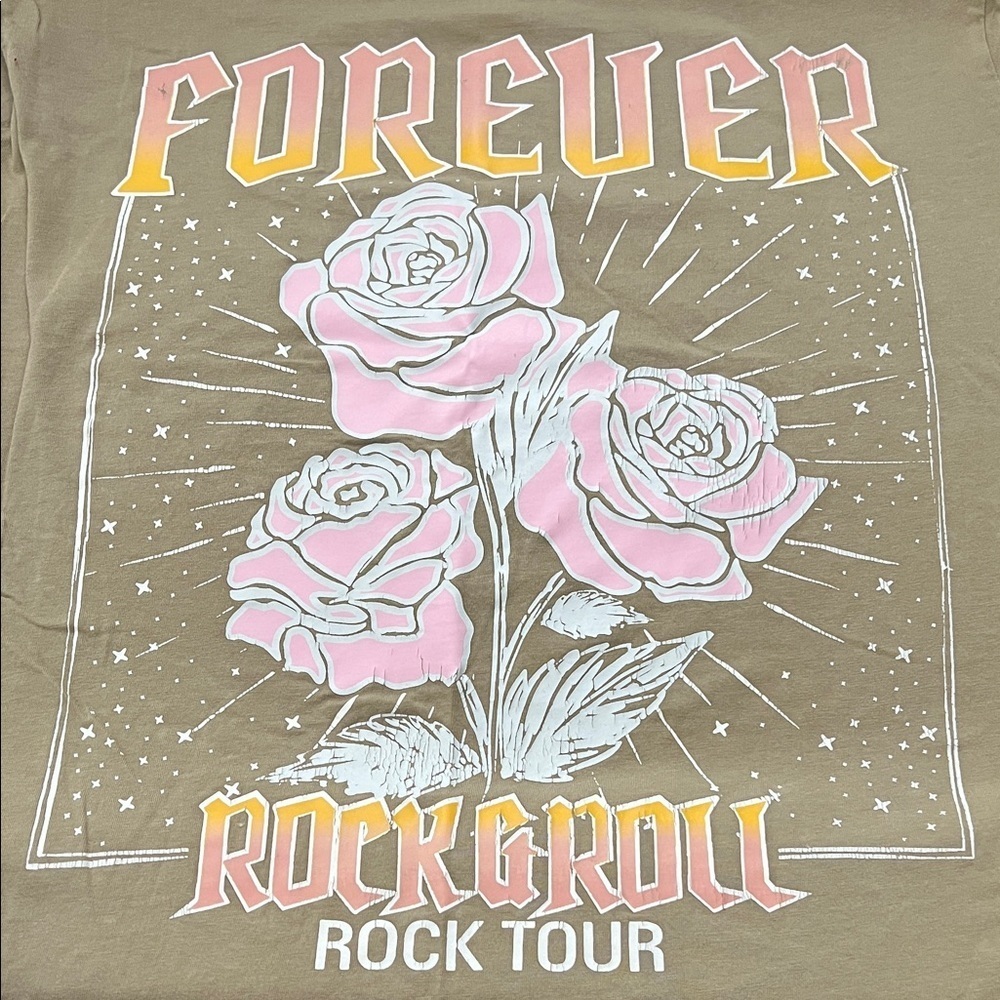 Happy Colors Forever Rock N Roll Graphic TShirt Size Small